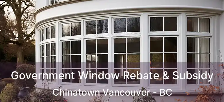 Government Window Rebate & Subsidy Chinatown Vancouver - BC