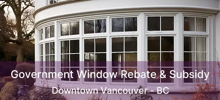 Government Window Rebate & Subsidy Downtown Vancouver - BC
