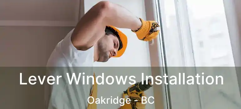  Lever Windows Installation Oakridge - BC