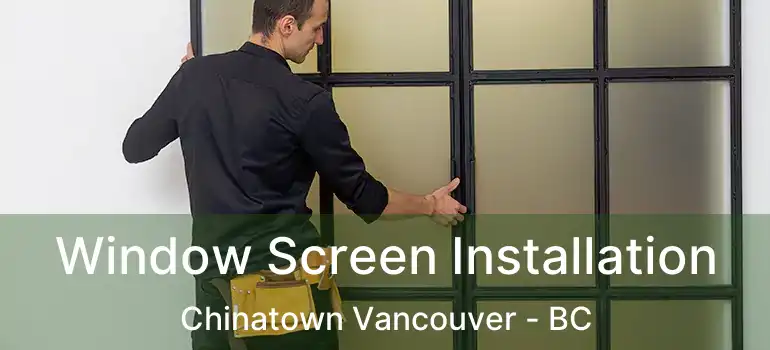  Window Screen Installation Chinatown Vancouver - BC