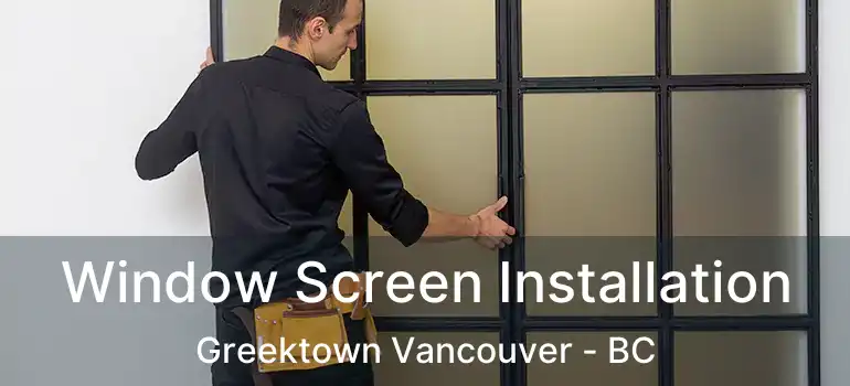  Window Screen Installation Greektown Vancouver - BC